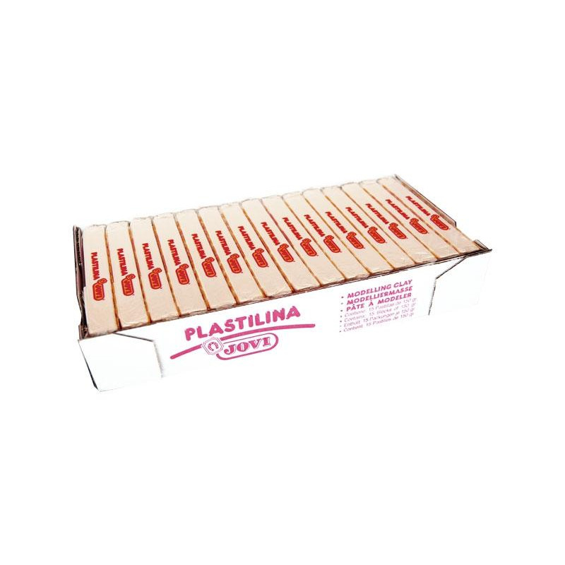 7101 JOVI PLASTILINA SCHOOL CAJA 15 PASTILLAS 150GR BLANCO