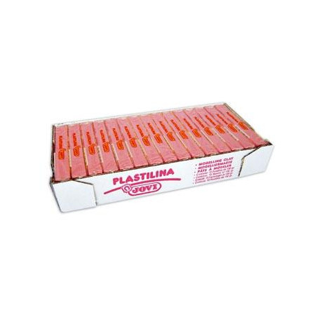 7107 JOVI PLASTILINA SCHOOL CAJA 15 PASTILLAS 150GR ROSA