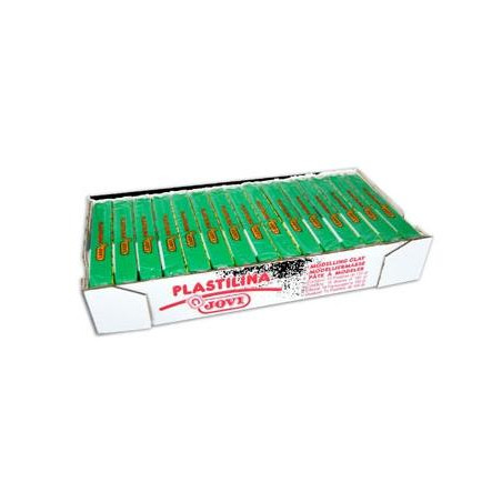 7110 JOVI PLASTILINA SCHOOL CAJA 15 PASTILLAS 150GR VERDE CLARO