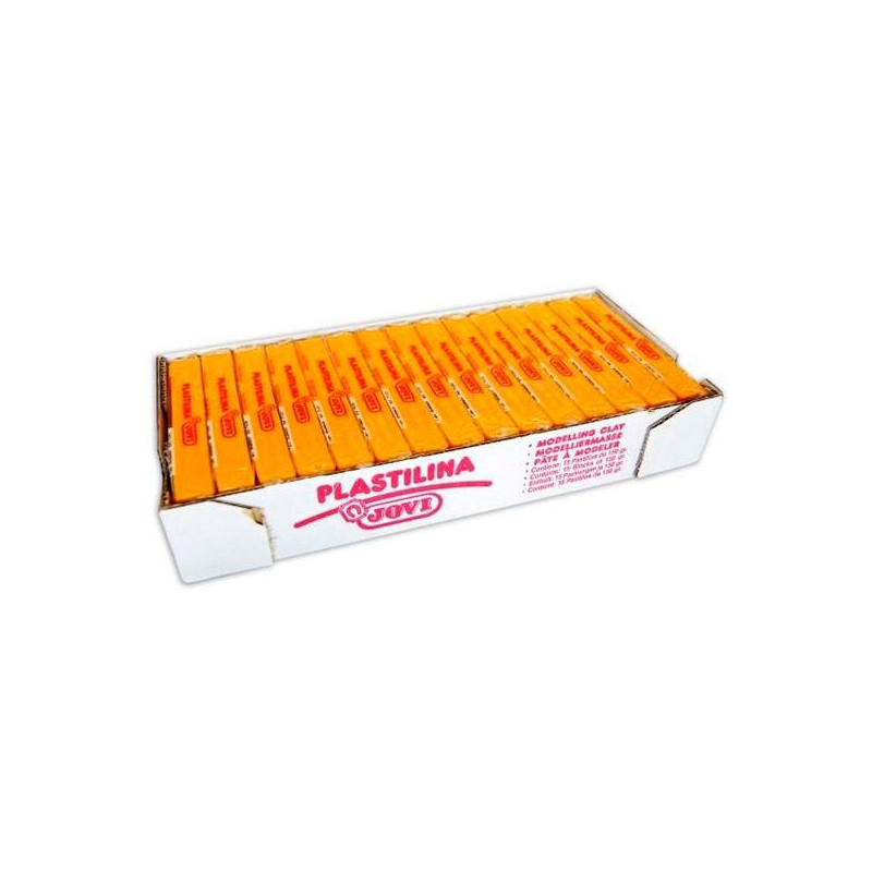 7203 JOVI PLASTILINA CAJA 15 PASTILLAS 350GR UNICOLOR AMARILLO OSCURO