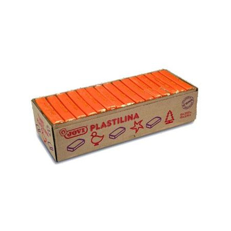 7204 JOVI PLASTILINA CAJA 15 PASTILLAS 350GR UNICOLOR NARANJA