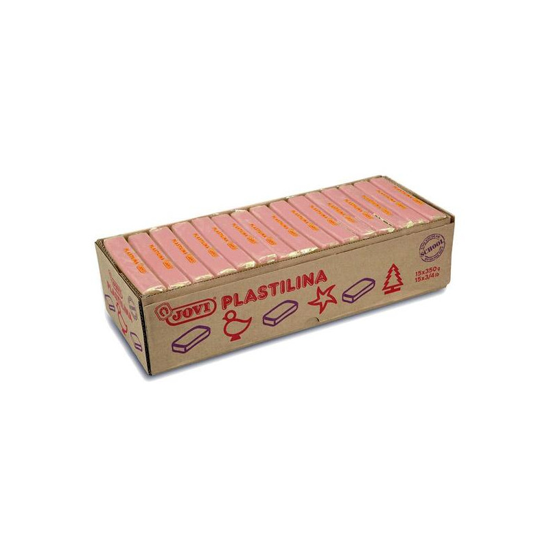 7208 JOVI PLASTILINA CAJA 15 PASTILLAS 350GR UNICOLOR CARNE