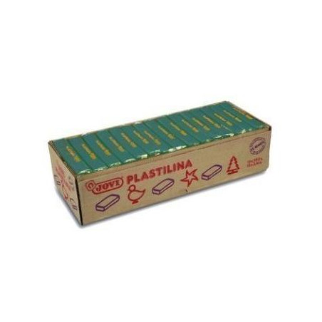 7211 JOVI PLASTILINA CAJA 15 PASTILLAS 350GR UNICOLOR VERDE OSCURO