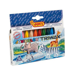 973/12 JOVI CERAS JOVICOLOR TRIWAX 82MM COLORES SURTIDOS ESTUCHE 12 UD