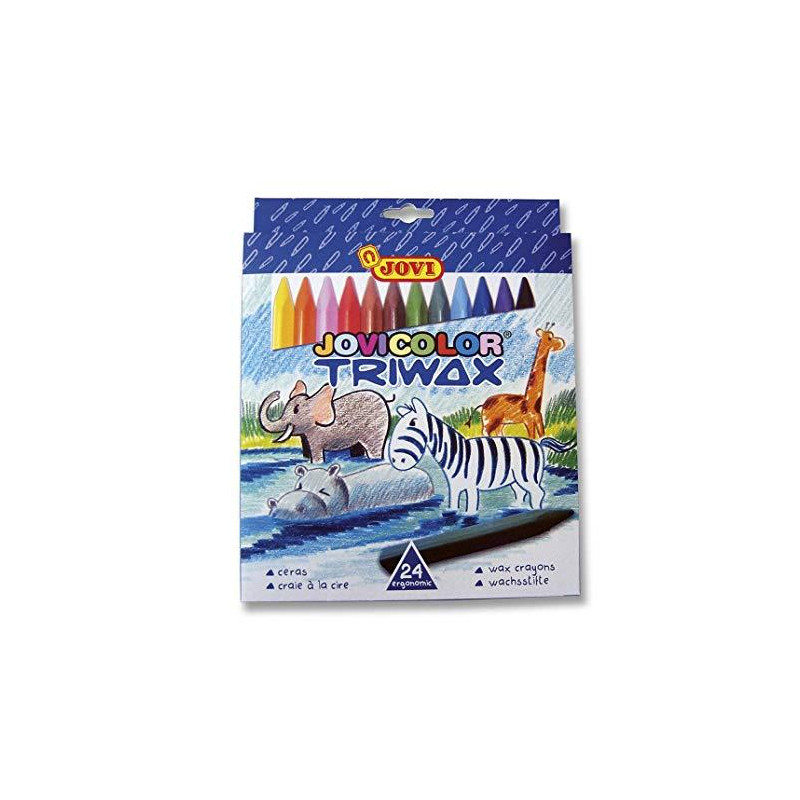 973/24 JOVI CERAS JOVICOLOR TRIWAX 82MM COLORES SURTIDOS ESTUCHE 24 UD