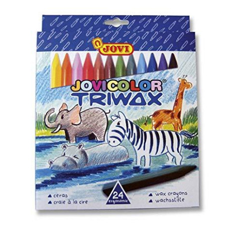 973/24 JOVI CERAS JOVICOLOR TRIWAX 82MM COLORES SURTIDOS ESTUCHE 24 UD