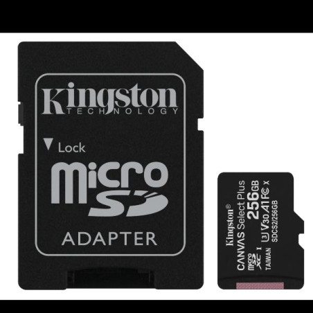 SDCS2/256GB KINGSTON TARJETA DE MEMORIA MICRO SDHC CANVAS SELECT 256GB C/ADAPTADOR