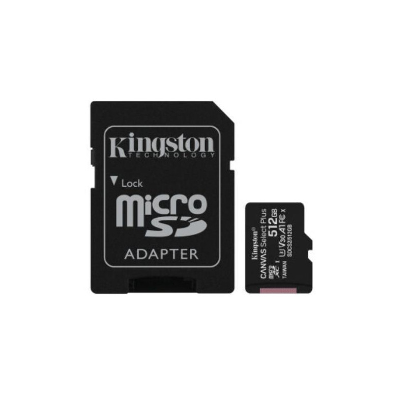 SDCS2/512GB KINGSTON TARJETA DE MEMORIA MICRO SDHC CANVAS SELECT 512GB C/ADAPTADOR