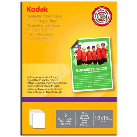 5740020 KODAK PAPEL PHOTO MAGNETICO 10X15 -PACK 5 HOJAS-