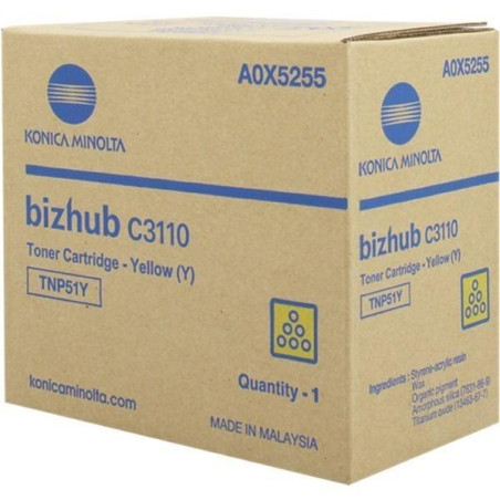 A0X5255 KONICA-MINOLTA TONER TNP51 AMARILLO BNIZHUB C3110