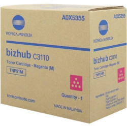 A0X5355 KONICA-MINOLTA TONER TNP51 MAGENTA BIZHUB C3110