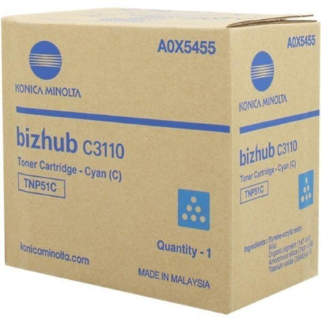 A0X5455 KONICA-MINOLTA TONER TNP51 CIAN BIZHUB C3110