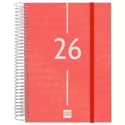 741103026 FINOCAM AGENDA ESPIRAL YEAR E10-155X212MM 1DP TAPA PP ROJO 2026