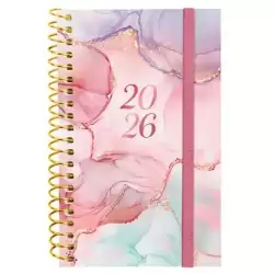 742202626 FINOCAM AGENDA ESPIRAL DESIGN COLLECTION E3-79X127MM SVH TAPA PP GOLDY 2026