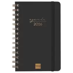 762000126 FINOCAM AGENDA ESPIRAL ALMA E5-117X181MM SVH TAPA DURA NEGRO 2026