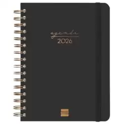 762040126 FINOCAM AGENDA ESPIRAL ALMA E10-155X212MM 1DP TAPA DURA NEGRO 2026