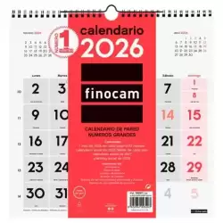 780570026 FINOCAM CALENDARIO DE PARED NÚMEROS GRANDES 30X30-300X300MM MV NEUTRO 2026
