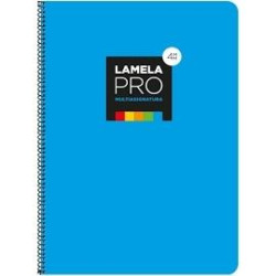 7FTE103A LAMELA CUADERNO ESPIRAL 100H FOLIO 90GR CUADROVÍA 3MM C/MARGEN CUBIERTA EXTRADURA AZUL -PAQUETE 5U-