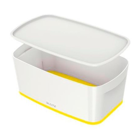 52291016 LEITZ CAJA ALMACENAMIENTO MYBOX WOW PEQUEÑA C/TAPA 318X128X191MM AMARILLO/BLANCO