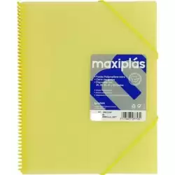 39834094 GRAFOPLÁS CARPETA CON FUNDAS MAXIPLÁS ESPIRAL A4 40 FUNDAS C/SOBRE PP RÍGIDO TRANSLÚCIDO AMARILLO SOFT