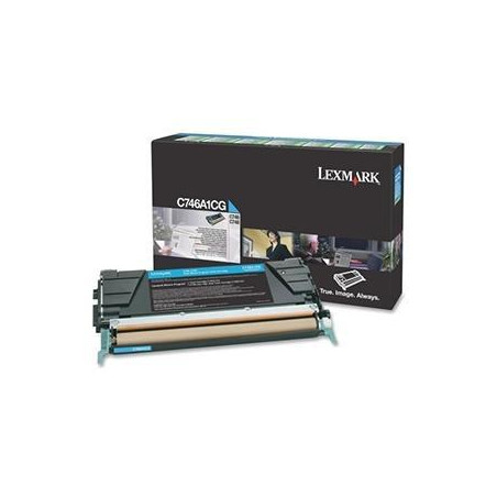 C746A1CG LEXMARK 746DN/746DTN/746N/748DE/748DTE/748E CARTUCHO DE TÓNER CIAN RETORNABLE