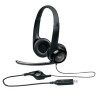 981-000406 LOGITECH AURICULARES H390 DIADEMA ACOLCHADA BIAURAL ESTEREO MICRÓFONO AJUSTABLE CONTROL VOLUMEN CABLE USB NEGRO