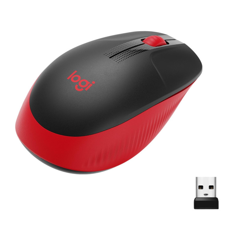 910-005908 LOGITECH RATÓN M190 INALÁMBRICO 1000PPP AMBIDIESTRO 3 BOTONES ROJO