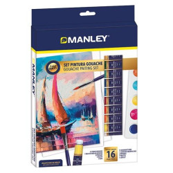 MGH00100 MANLEY SET PINTURA GOUACHE SET 16 PIEZAS C/SURTIDOS