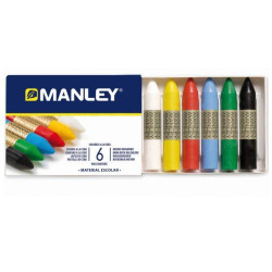 MNC00022 MANLEY ESTUCHE DE 6 CERAS 60MM COLORES SURTIDOS