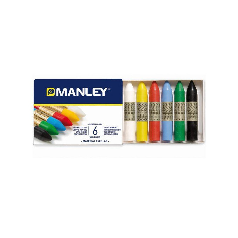 MNC00022 MANLEY ESTUCHE DE 6 CERAS 60MM COLORES SURTIDOS