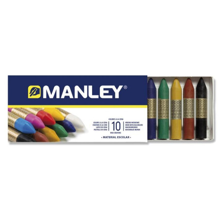 MNC00033 MANLEY CERAS 60MM COLORES SURTIDOS ESTUCHE 10 UD