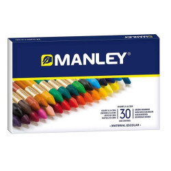 MNC00077 MANLEY ESTUCHE DE 30 CERAS BLANDAS 60MM COLORES SURTIDOS