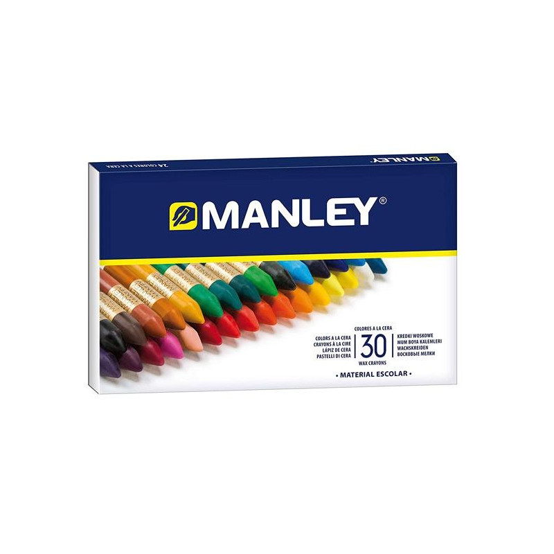 MNC00077 MANLEY ESTUCHE DE 30 CERAS BLANDAS 60MM COLORES SURTIDOS