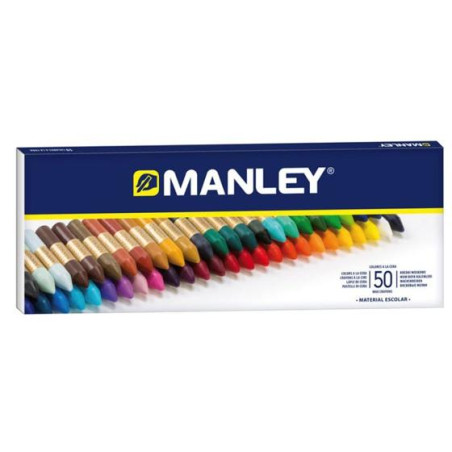 MNC00088 MANLEY ESTUCHE DE 50 CERAS BLANDAS 60MM COLORES SURTIDOS