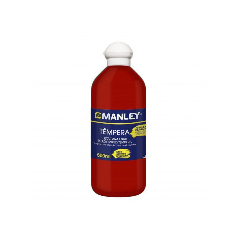 MNP18636 MANLEY TÉMPERA PREPARADA ROJO BOTELLA DE 500ML