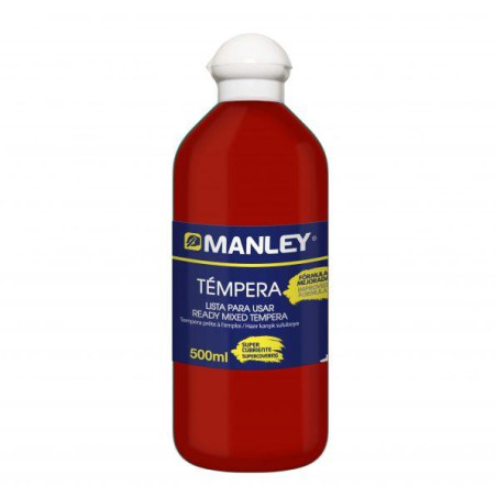 MNP18636 MANLEY TÉMPERA PREPARADA ROJO BOTELLA DE 500ML