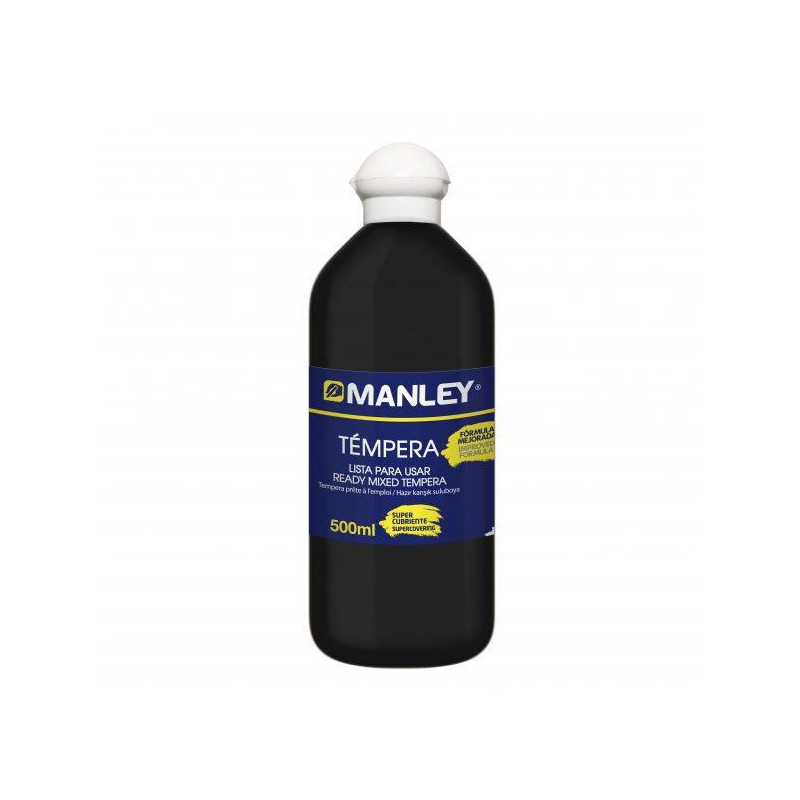 MNP18669 MANLEY TÉMPERA PREPARADA NEGRO BOTELLA DE 500ML