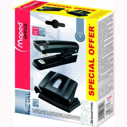 898014 MAPED KIT ESSENTIAL METAL GRAPADORA 25H + PERFORADORA DE 2 AGUJEROS 35H NEGRO