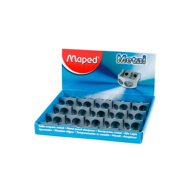 506700 MAPED AFILALÁPICES METÁLICO CLASSIC 2 AGUJEROS PLATA CAJA EXPOSITORA 20U