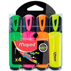 742547 MAPED MARCADOR FLUORESCENTE PEPS CLASSIC COLORES SURTIDOS BLÍSTER 4 UD