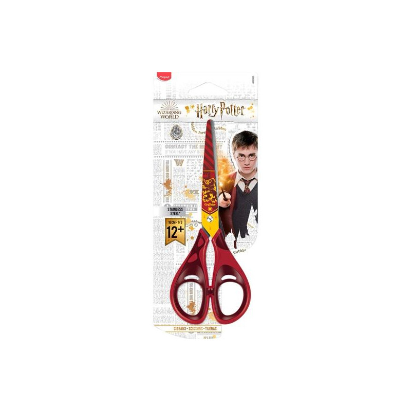 466900 MAPED TIJERAS HARRY POTTER 16CM SIMÉTRICAS ROJO/GRANATE BLISTER