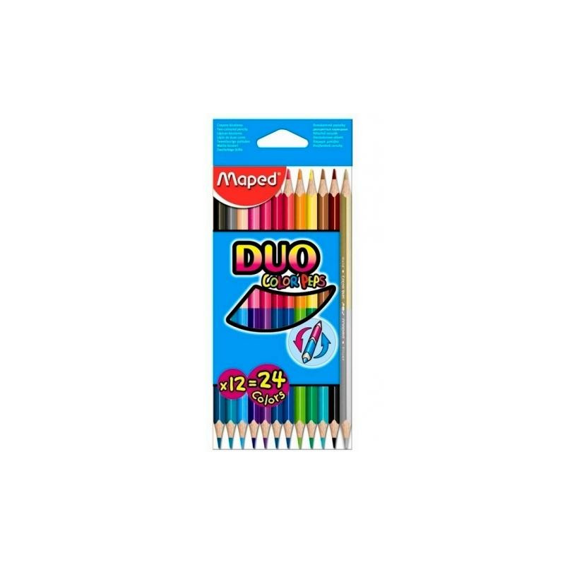 829600FC MAPED LÁPICES DE COLORES DUO COLOR´PEPS BICOLOR SURTIDOS ESTUCHE DE 12 UD