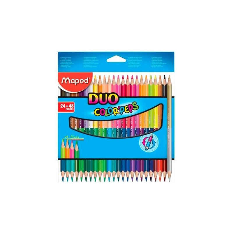 829602FC MAPED LÁPICES DE COLORES DUO COLOR´PEPS BICOLOR SURTIDOS ESTUCHE 24 UD