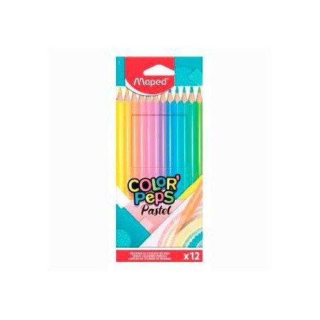 832069 MAPED LÁPICES DE COLORES COLOR´PEPS PASTEL SURTIDOS ESTUCHE 12 UD