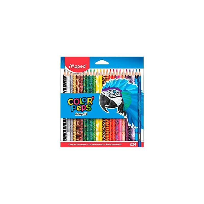 832224 MAPED LÁPICES DE COLORES ANIMALS COLOR´PEPS SURTIDOS ESTUCHE 24 UD