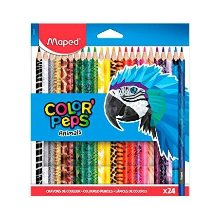 832224 MAPED LÁPICES DE COLORES ANIMALS COLOR´PEPS SURTIDOS ESTUCHE 24 UD