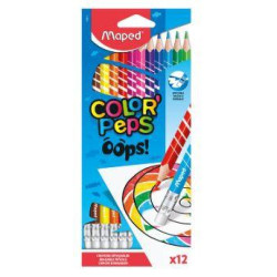 832812 MAPED LÁPICES DE COLORES COLOR´PEPS BORRABLES C/SURTIDOS ESTUCHE 12 UD