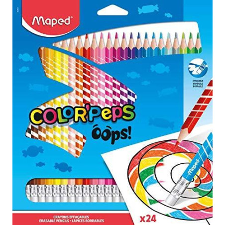 832824 MAPED LÁPICES DE COLORES COLOR´PEPS BORRABLES C/SURTIDOS ESTUCHE 24 UD