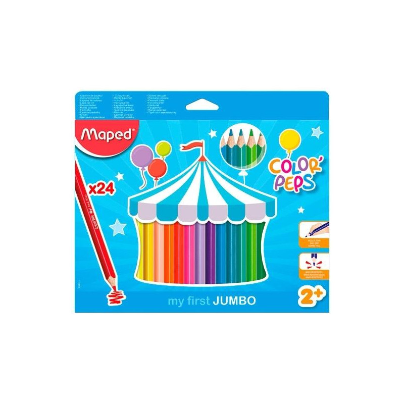 834013FC MAPED LÁPICES DE COLORES JUMBO COLOR´PEPS C/SURTIDOS ESTUCHE 24 UD