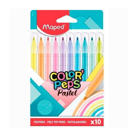 845469 MAPED ROTULADORES COLOR´PEPS PASTEL ESTUCHE DE 10 C/SURTIDOS